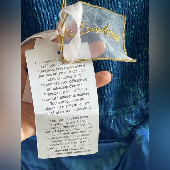 NWT Sundress x Revolve Zuri Calvi Ocean
Blue Metallic Shimmer Dress XS/S - Picture 10 of 13